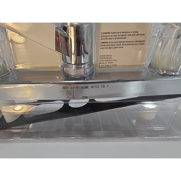 Road & Home Chrome Double Handle Low-Arc Kitchen Faucet w/Deck Plate [C7] - Picture 15 of 16